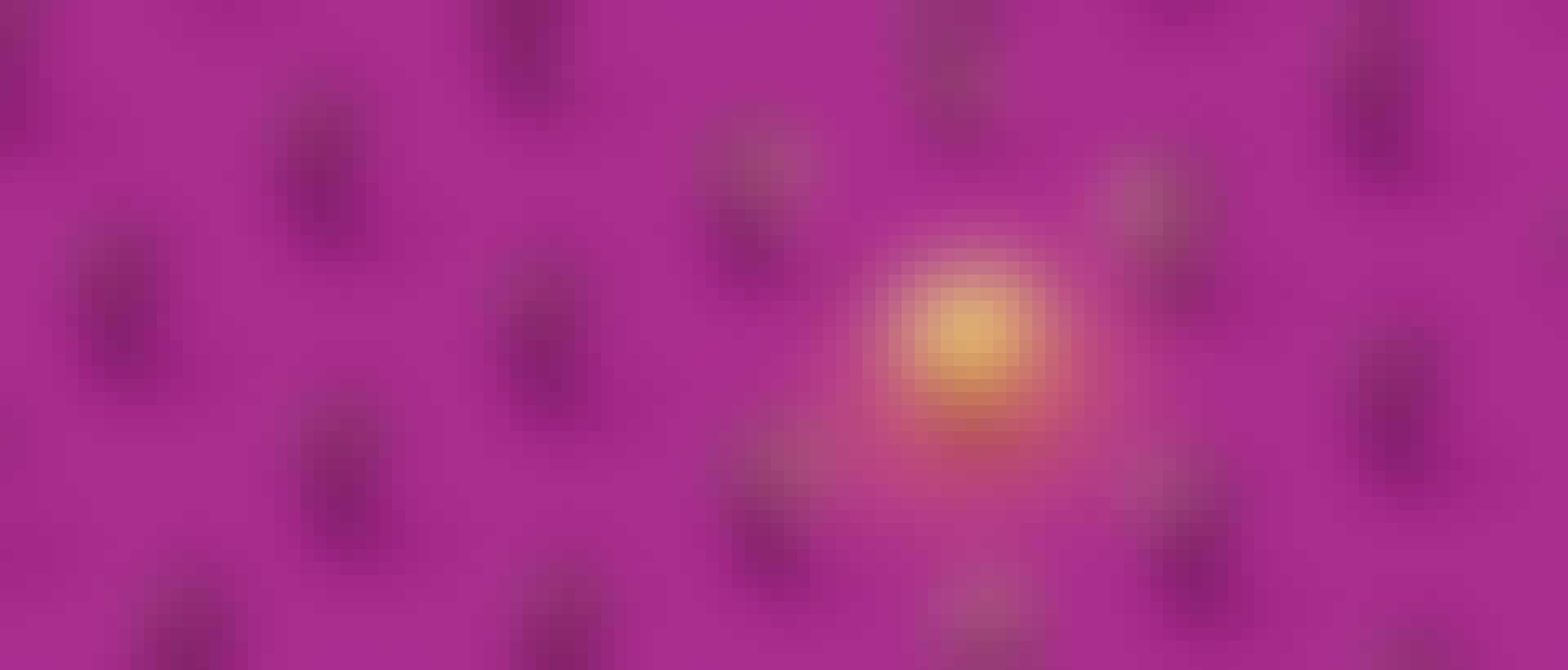 Dieses Bild zeigt viele Glühbirnen auf einem lilafarbigen Untergrund. Eine von den Glühbirnen leuchtet, alle anderen sind aus.